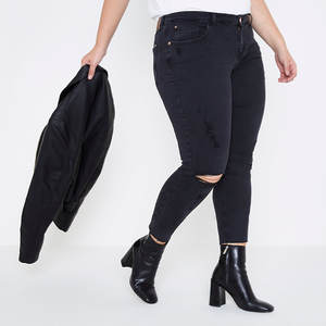 Jean en denim personnalisé à jambes larges pour femmes, pantalon boyfriend pour femmes - Product Image 3
