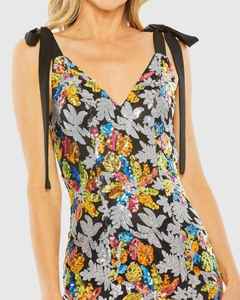 Sans manches A-ligne Floral perlé perle brodé robe de bal solide mignon tenue de fête pour les cocktails avant naturel - Product Image 5