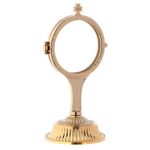 Navire religieux plaqué or exquis en laiton martelé et décoré pour l'affichage liturgique et cérémonial de l'autel de l'église - Product Image 5