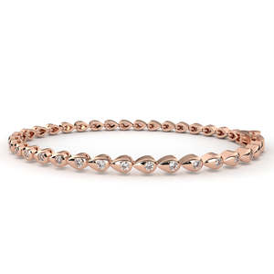 Magnifique bracelet et jonc en or 18 carats avec diamants de laboratoire - Product Image 2