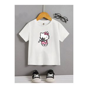 Hello Kitty girocollo in cotone stampato manica corta per bambini e giovani t-shirt - Product Image 5