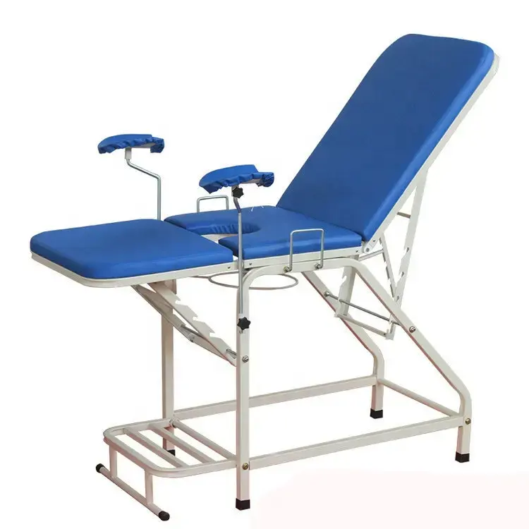 의료 부인과 검사 침대 두꺼운 사각형 튜브 산부인과 세척 침대 병원 수술 의자