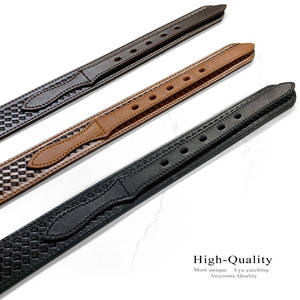 Genuine Full Grain Leather Basketweave Tooled Engraved Western Ranger Belt in Black/<b>Brown</b>/<b>Tan</b> - Product Image 6