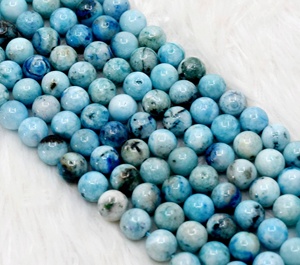 Perles rondes polies naturelles d'aragonite de qualité supérieure de 8 mm, très demandées en gros, pour la méditation et la bijouterie tendance - Product Image 2