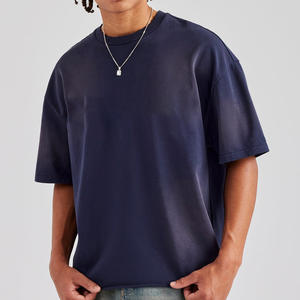 T-shirts pour hommes du fabricant imprimés numériquement 100% coton biologique épaule lourde Vintage de haute qualité tricoté à l'acide - Product Image 5