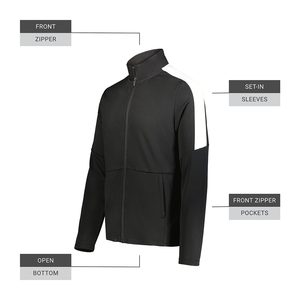 Veste de survêtement coupe-vent en jersey cargo de haute qualité, jogging avec fermeture éclair, polyester, nylon, polaire technique, logo personnalisé, survêtement pour homme - Product Image 5