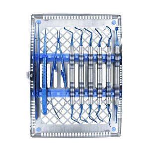 Kit Básico de Microcirugía Oral de Acero Azul de 10 Piezas, Juego de Instrumentos Periodontales Manuales con Certificación CE - Product Image 3