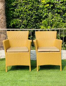 Ensemble table à manger extérieure moderne en rotin 4 places pour restaurants hôtels cafés et cours intérieures | Horti Club - Product Image 2