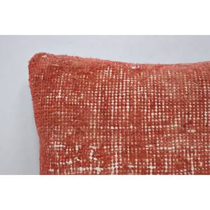 Red Ikat Vintage Embroidered Wool <b>Pillow</b> 12x12 Inch Soft Modern Fabric Cushion for Sofa Home Decor Woven Patchwork Feature - Product Image 2