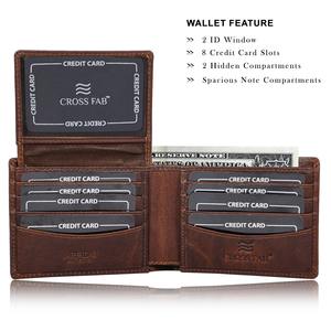 Handmade Genuine Cowhide Full Grain Leather Bifold Wallet Satin Lining <b>RFID</b> Feature <b>Card</b> <b>Holder</b> Short <b>RFID</b> Feature <b>Card</b> <b>Holder</b> - Product Image 2