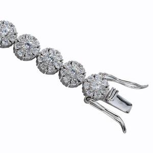 Bracelet en Argent Glacé Moissanite de Luxe Unisexe Classique Cluster Diamant Hip Hop Bling Bijoux Étanche Fine Chaîne Bracelet à Maillons - Product Image 4