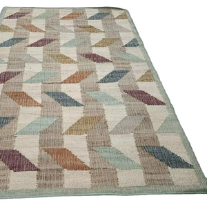 Boho Chic Kilim Design Tapis de jute Tapis en coton à tissage plat durable pour la décoration intérieure - Product Image 1