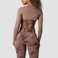 GAF Grossiste Ensemble de Yoga Sans Couture Grande Taille pour Femme, Tenue d'Entraînement 3 Pièces Manches Longues Vêtements de Sport Actifs pour Fitness