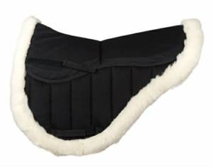 แผ่นรองอานม้าหนังแกะเมอริโนแท้มีขนนุ่มระบายอากาศได้ดีมีผ้าโพลีคอตตอนปรับแต่งได้สำหรับการขี่ม้า - Product Image 4