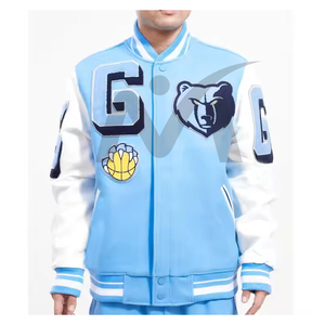 Uniforme de chaqueta universitaria OEM para hombre, chaqueta de cuero PU y lana de estilo béisbol con logotipo personalizado para la escuela, equipo universitario, ropa deportiva - Product Image 1
