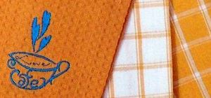 Logotipo personalizado Toalla de cocina al por mayor Diseño Tela Marca Embalaje Regalo 100% algodón Bordado Fabricante a granel - Product Image 4