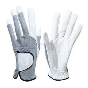 Custom Logo High Quality Genuine Leather Golf <b>Gloves</b> for Women & Men Breathable <b>Mesh</b> Features Made in Indonesia for Sports - Product Image 1