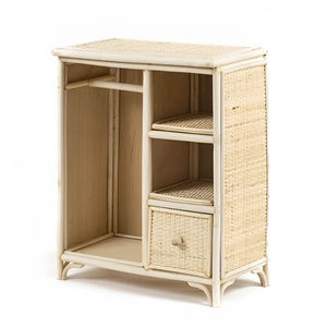 Armario de mimbre para bebé, armario de mimbre hecho a mano, armario de ropa, cajón con puerta abierta, armario de mimbre para niño - Product Image 1