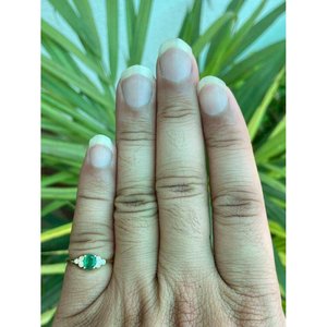 Bague en or 14 carats avec émeraude, élégante bague en diamant, pierre précieuse naturelle, bijoux fins, fournisseur en gros - Product Image 4