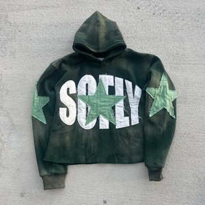 Sweat à capuche en coton mélangé sur mesure, haute qualité, lavé à l'acide, poids lourd 460gsm, sweat à capuche en strass pour adultes - Product Image 1