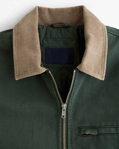 เสื้อแจ็คเก็ตผ้าแคนวาสสำหรับผู้ชายเสื้อ100% มีซิปคู่ใส่โลโก้ออกแบบได้ตามต้องการสำหรับฤดูหนาว - Product Image 5