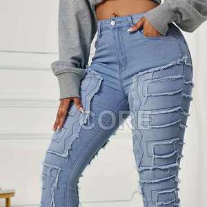 Pantalones apilados ecológicos para mujer, lona transpirable con cintura media para invierno, 2025 - Product Image 4