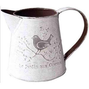 Arrosoir en métal galvanisé avec finition imprimée florale neutre adapté aux intérieurs naturels chambres de style rustique - Product Image 5