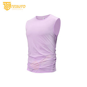 TESSUTO-Camiseta sin mangas con cuello redondo para hombre, transpirable, de punto, informal, con lavado de lejía, estilo Gymwear, camiseta sin mangas ajustada de estilo activo - Product Image 5