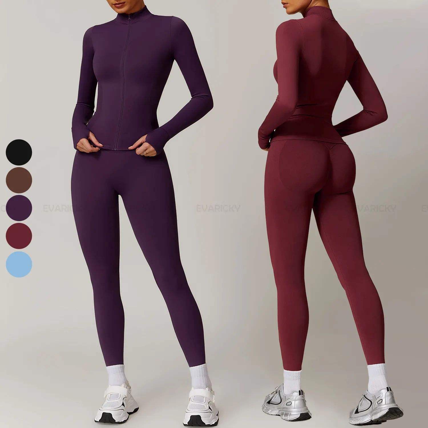 Women's High Waist Thick Knitted Spandex/Nylon Yoga Leggings for Gym Fitness Activewear-Anti-Bacterial Breathable Sports Outfit