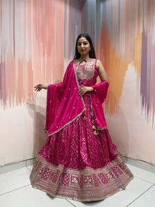 Exclusiva blusa larga estilo Banjara de seda rusa, Chaniya Choli con dupatta bordada, ropa de boda, 60 lover choli - Product Image 3