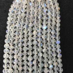 100% Natural IGI Certified Rainbow <b>Moonstone</b> Smooth Rondelle Balls 6mm-10mm AA Grade Blue Fire Multi Fire Vivaaz Gems Jaipur - Product Image 2