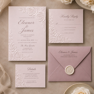 Juego de Invitaciones de Boda Barrocas Vintage Personalizadas, Tarjetas de Invitación de Lujo con Sobres, MOQ Bajo Disponible - Product Image 1