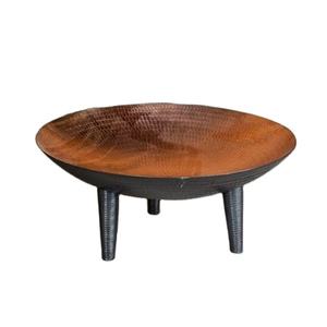 Design de luxe noir mat avec finition feuille de cuivre bol de pot de bougie de jardin et foyer avec pieds - Product Image 1