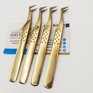 Pinzas Aislantes con Puntas de Fibra, Pinzas de Plasma Doradas para Extensiones de Pestañas, Punta Puntiaguda - Product Image 4