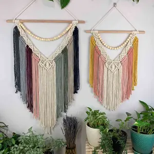 Christmas Party Decorations Large Macrame Wall Hanging Hand Made Cotton Wall Tapestry from Isar International LLP