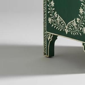 Mesa de Centro Rectangular Ecológica con Incrustaciones de Hueso Verde y Blanco, Diseño Floral, para Sala de Estar, en Cantidad al por Mayor - Product Image 2