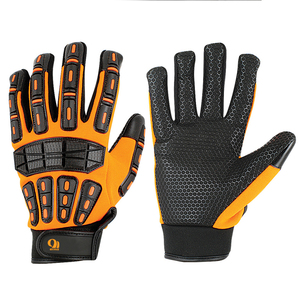 Hot Selling Level 5-7 Driving <b>Gloves</b> Custom Made 100% Goatskin Leather TPR Impact Lining Full <b>Finger</b> Safety <b>Gloves</b> - Product Image 4