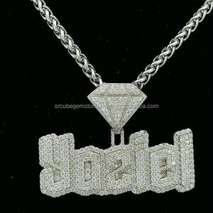 Fabricante profesional precio competitivo 5ct VVS D corte brillante diamante colgante 925 plata esterlina Hip Hop collar 7-12 - Product Image 1