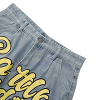 Fabricant de shorts en jean personnalisés, jeans streetwear, jeans peints hip hop pour hommes, 100% coton