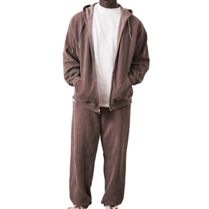 Vêtements de sport légers à fermeture éclair et à capuche personnalisés pour hommes, survêtements de printemps en polaire avec poche respirante - Product Image 1