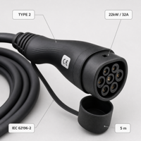 Câble de recharge pour véhicule électrique HUANLIANDA, nouveau type 2 vers type 2, 3,5 kW, 16 A, 5 m, IEC 62196-2, monophasé, AC domestique EVSE