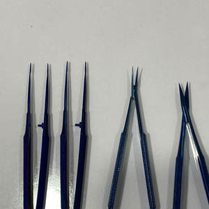 Juego de microinstrumentos oftálmicos con revestimiento azul, 4 Uds., bandeja, Kit quirúrgico, instrumento, Manual de acero inoxidable alemán de alta calidad CE - Product Image 6