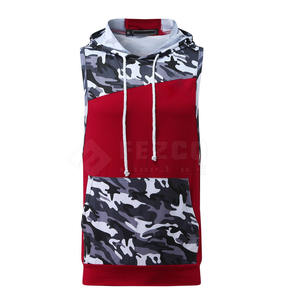 Logo personnalisé imprimé hommes sweats à capuche sans manches mode tendance couleur unie tenue pour l'hiver nouveau look - Product Image 1