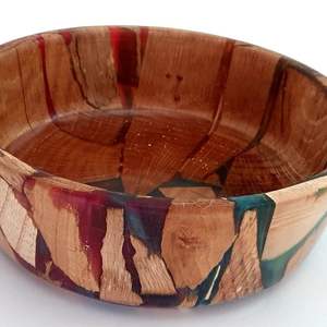 Cuencos para servir ensalada de aperitivos de resina epoxi de madera hechos a mano cuencos decorativos conjuntos aleatorios para colores personalizados para uso en fiestas en casa - Product Image 6