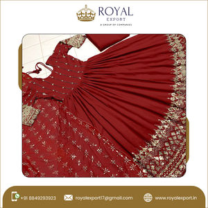 Traje de fiesta bordado de Georgette para mujer, traje largo indio de diseñador de imitación, de boda con Dupatta temporada, venta al por mayor - Product Image 2