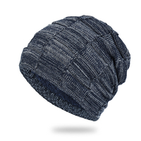 Gorro de punto acrílico a cuadros, cálido y suave, con forro polar, estilo jumbo, tipo rasta, holgado, con bordado 3D, para invierno 2025, venta al por mayor