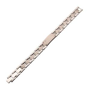 Genuine Lab-Grown Diamond on <b>Tungsten</b> Carbide Sizeable Link Hammered ID Bracelet - Product Image 1