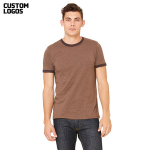 Camiseta de Manga Corta con Cuello Redondo para Hombre, de Poliéster/Algodón, Ecológica, Transpirable, con Ribete en Contraste, Corte Regular, Informal - Product Image 1