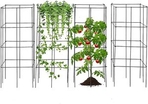 Pack Cages à tomates pliantes Cage de support de plantes carrée haute pour plantes grimpantes de jardin Fleurs Fruits Treillis de légumes robuste - Product Image 3