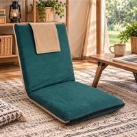 Chaise de sol rembourrée confortable pour salon d'extérieur avec dossier Chaise de sol pliante avec dossier réglable Siège de sol pliant